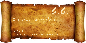 Oreskovics Omár névjegykártya
